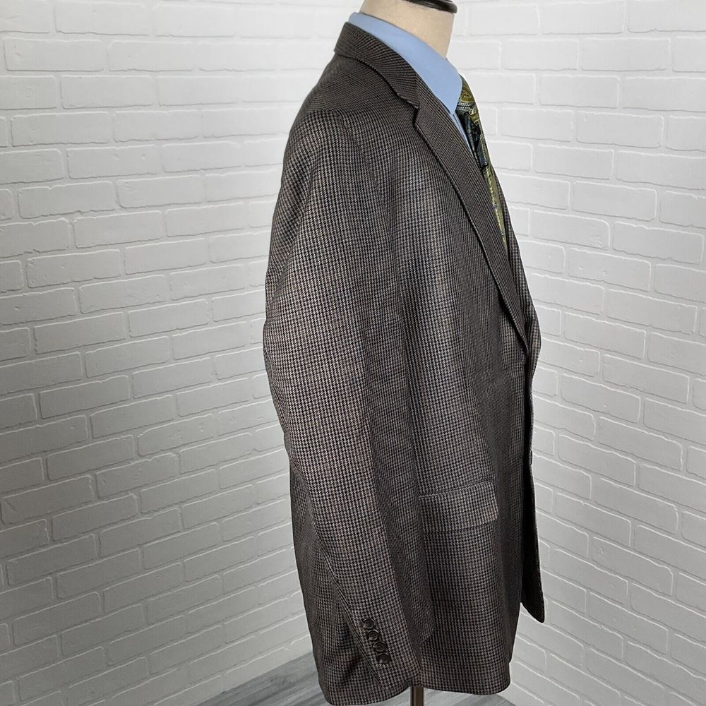 Chaps Blazer Men 48L Gray Gold Prince Edward Plaid Silk Career Classic Party - Picture 5 of 14